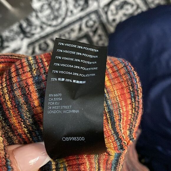 Anthropologie multicolor ribbed mock neck sleeveless tunic top - Picture 6 of 10